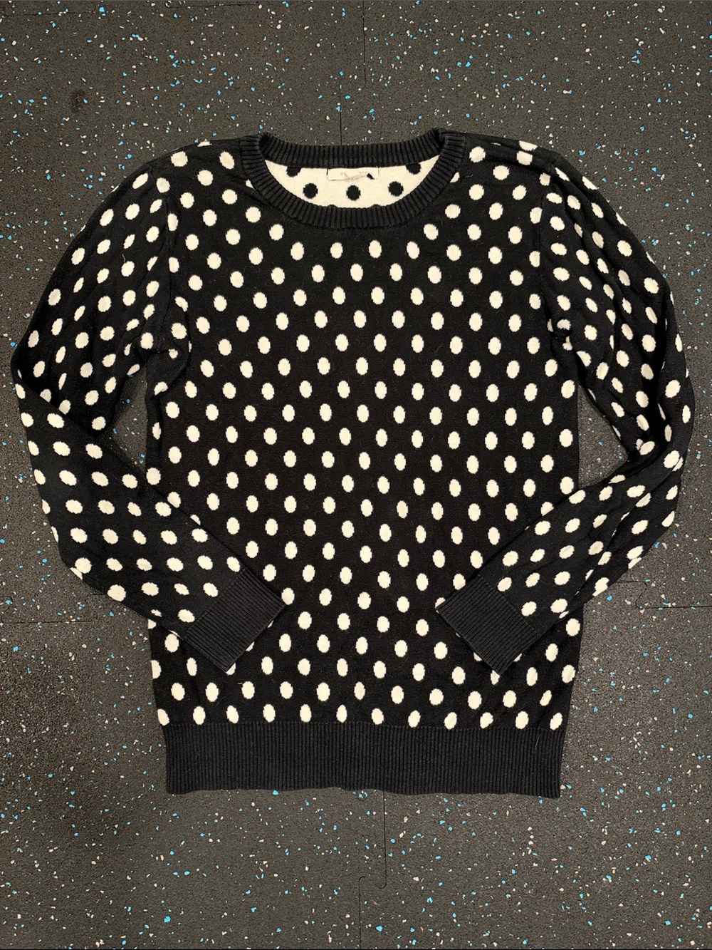 41 Hawthorn Black & White Polka Dot Crew Neck Sweater size S